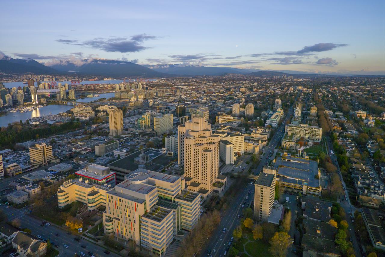 Aerial view of Vancouver General Hospital Campus