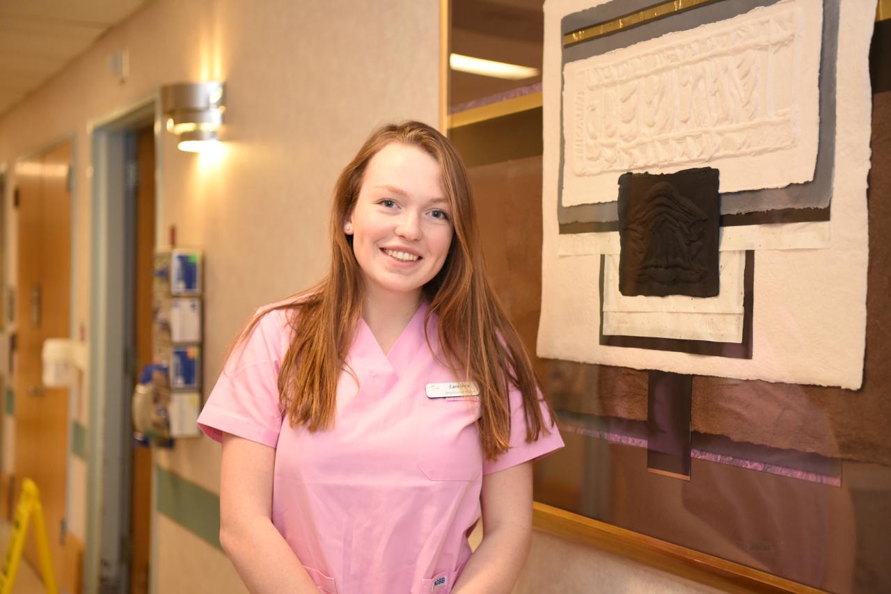 Caroline Frankfurter, RN, standing in a VCH facility.