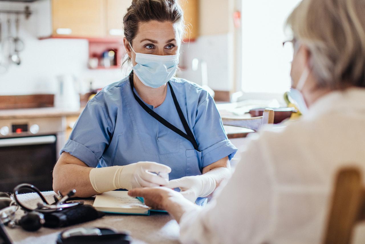 A nurse at home visit