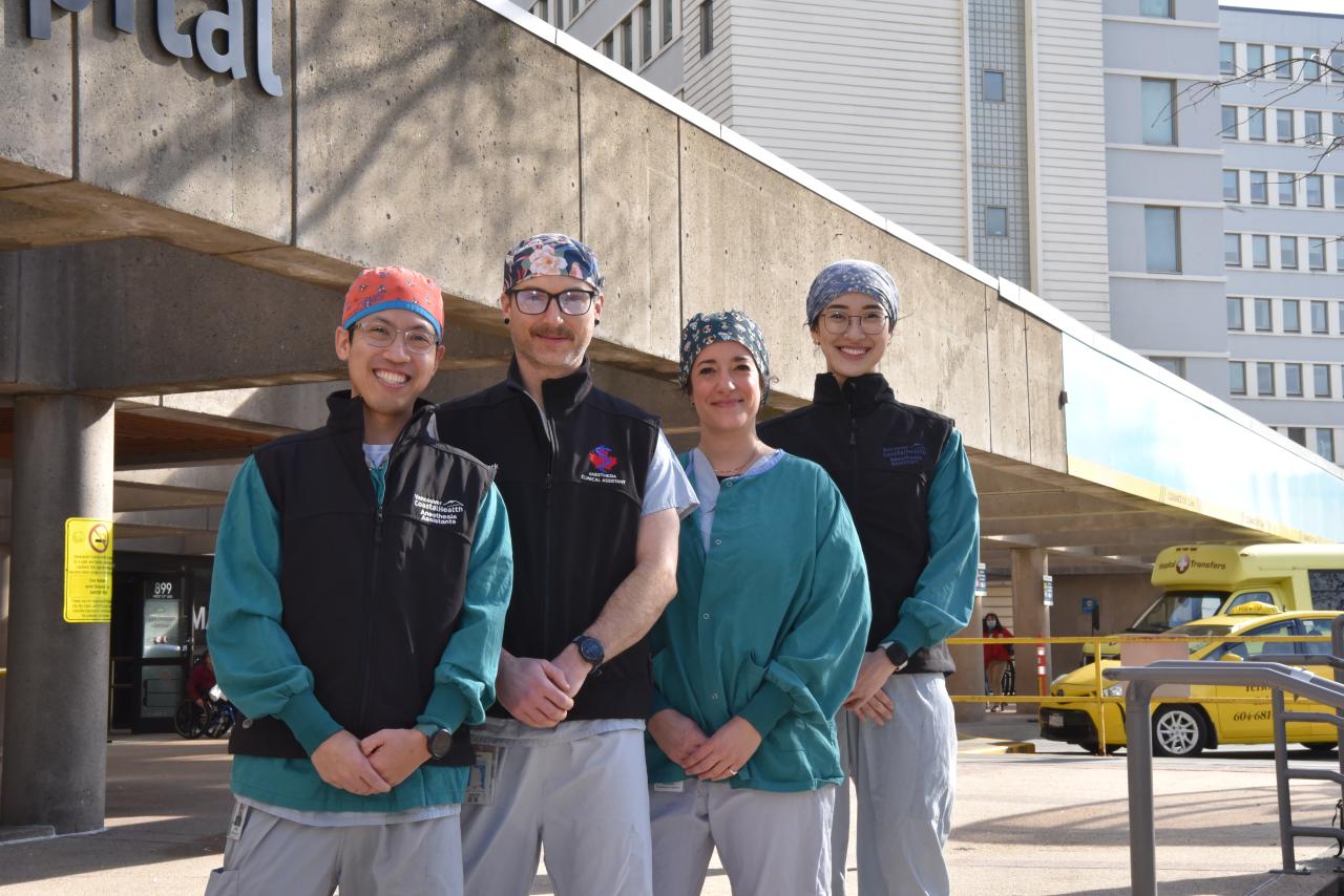 Anesthesia Assistants at Vancouver General Hospital entrance 