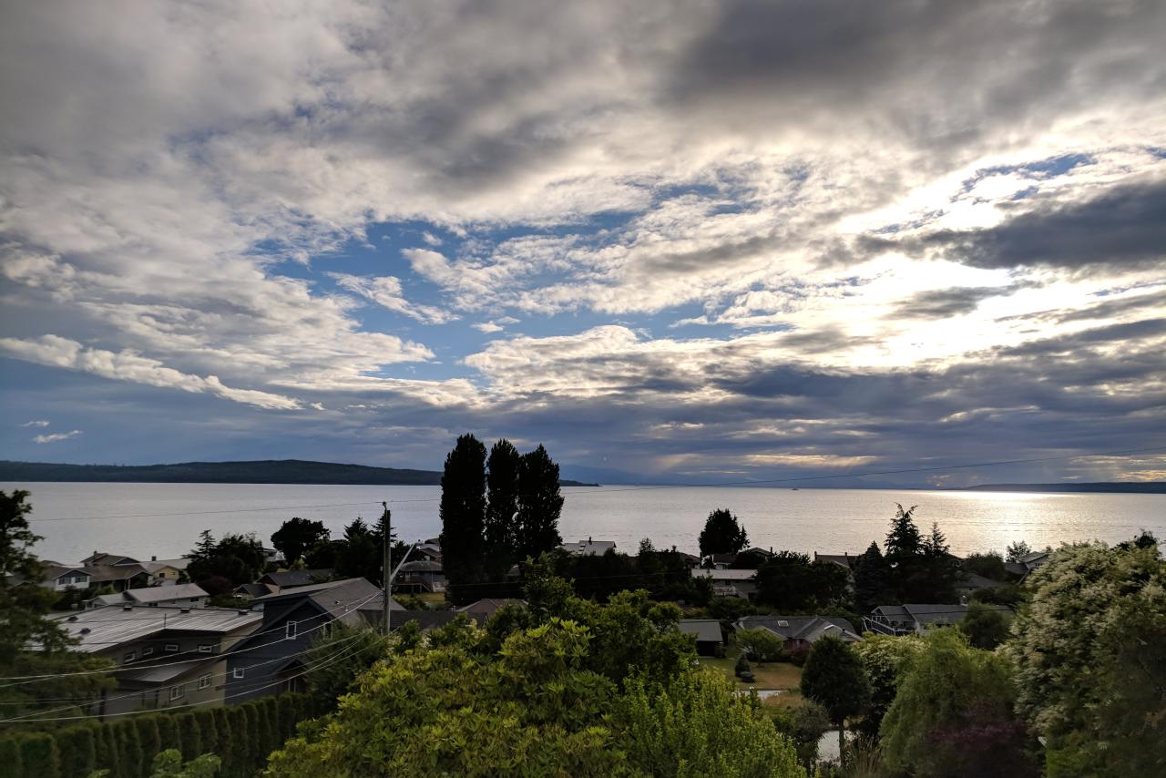 Landscape with clouds and blue sky