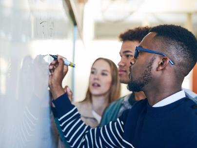 Innovation team at whiteboard