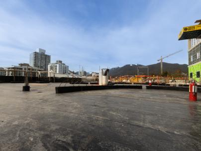 Construction on the fourth floor where the roof garden will offer expansive views of the North Shore