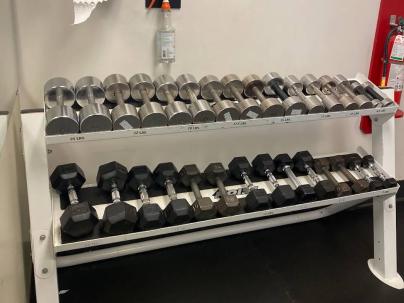 Dumbbells in the VGH Fitness/Wellness Centre