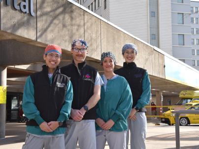 Anesthesia Assistants at Vancouver General Hospital entrance 