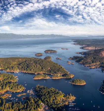 Ariel image of sunshine coast BC